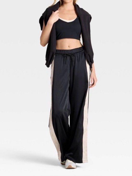 JoyLab Pants - NWT JOY LAB PULL AWAY SATIN TRACK PANTS SIZE MEDIUM